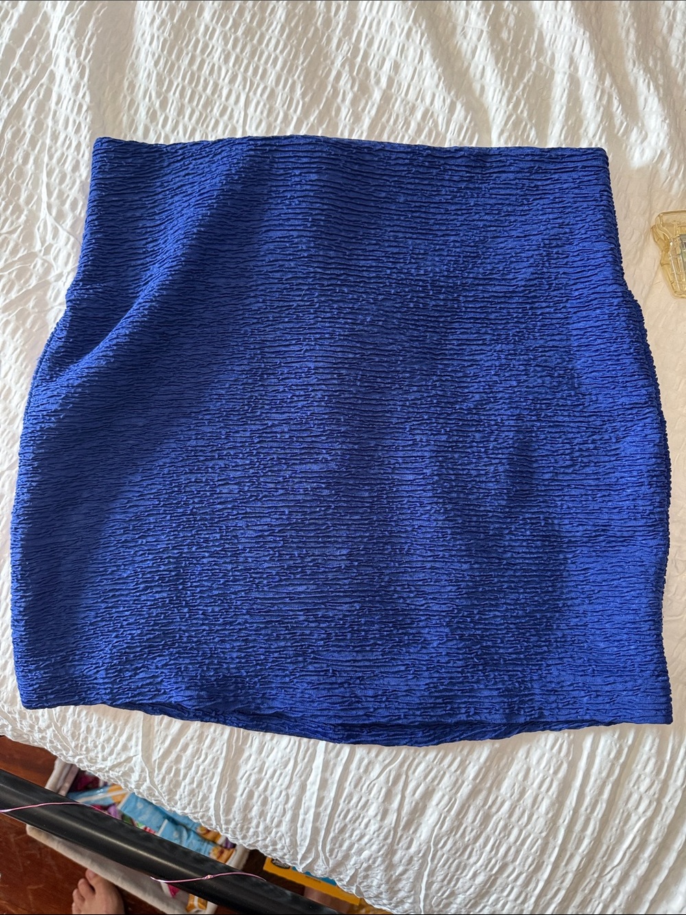 BCBGeneration Royal Blue Textured Stretch Mini Skirt